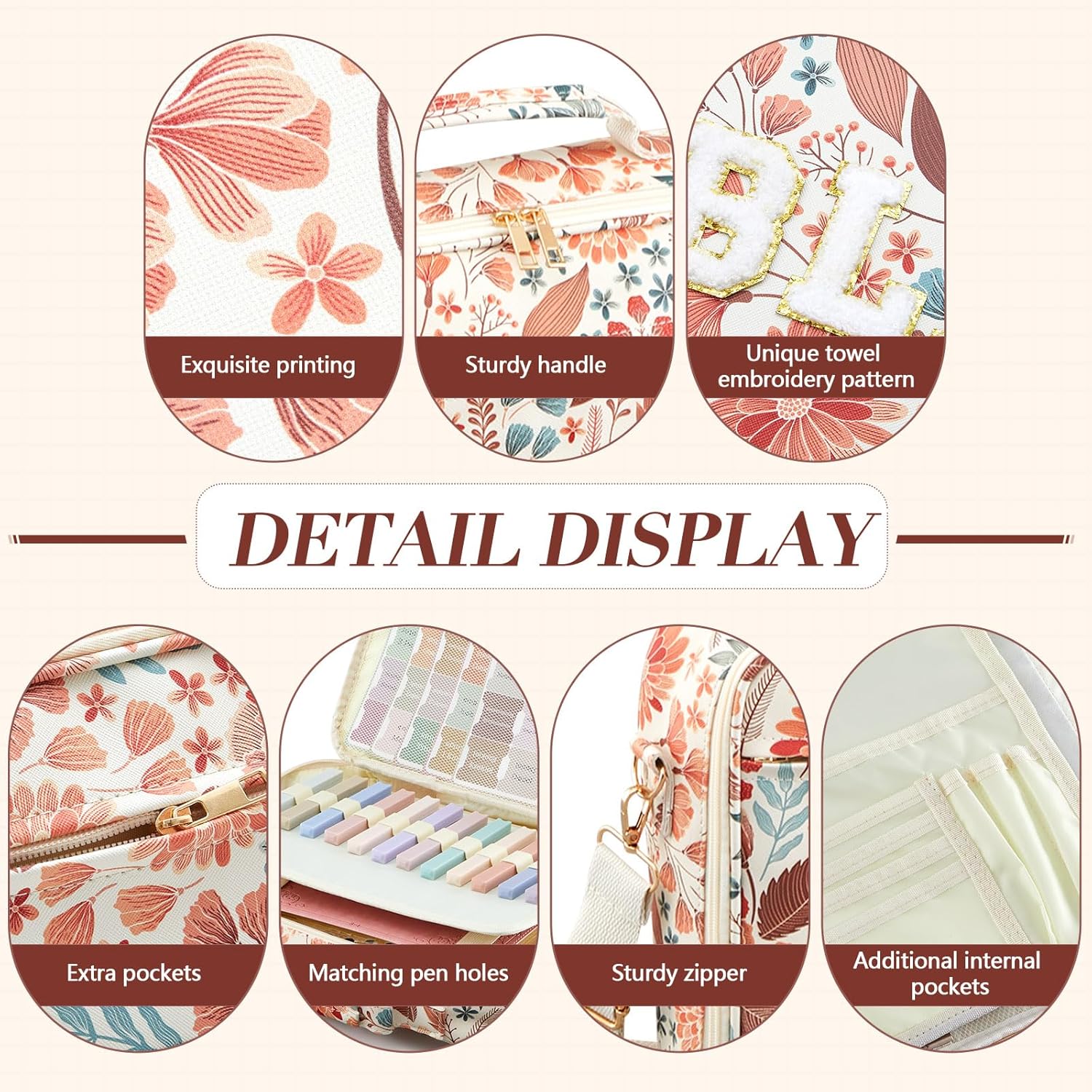 Extra Large Bible Cover Case – 12.8 x 10.5" Chenille Letter PU Leather Bible Bag with Shoulder Strap, Bible Tabs