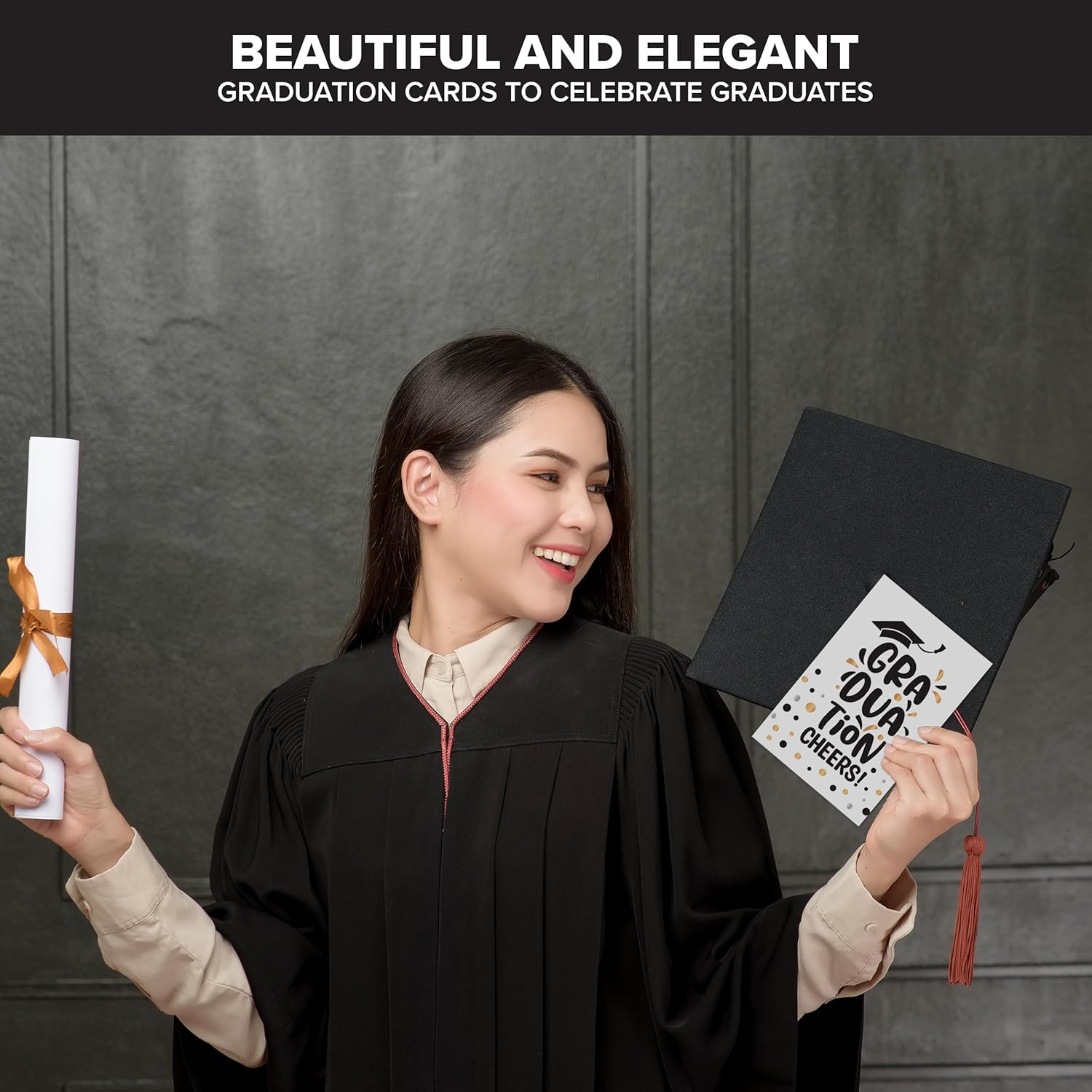 16-Pack Foiled, Glittery & Holographic Graduation Cards 2025 – 5x7in Cards with Envelopes & Stickers, 8 Elegant Designs