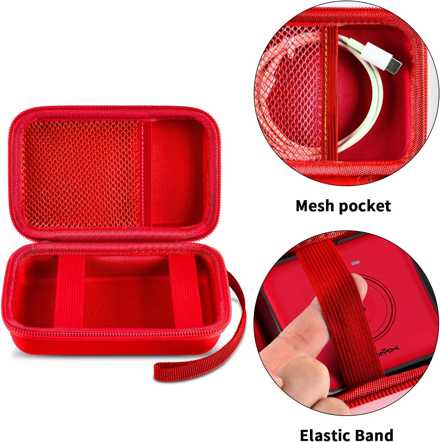 ANKHOH Travel Case for UCOMX, Iseyyox, LISEN, RTOPS 3-in-1 Wireless Charger – Foldable Magnetic Storage Bag, Red