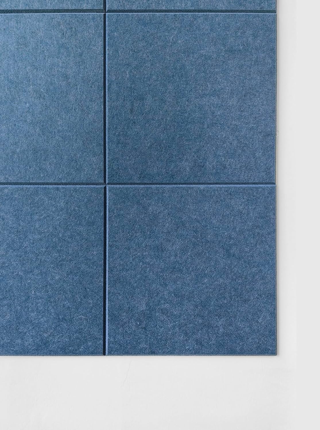 47"x35" Large Cork Board Alternative – 12-Pack Felt Wall Tiles with Removable Adhesive Tabs – Ocean Blue Pin & Tack Board for Home or Office