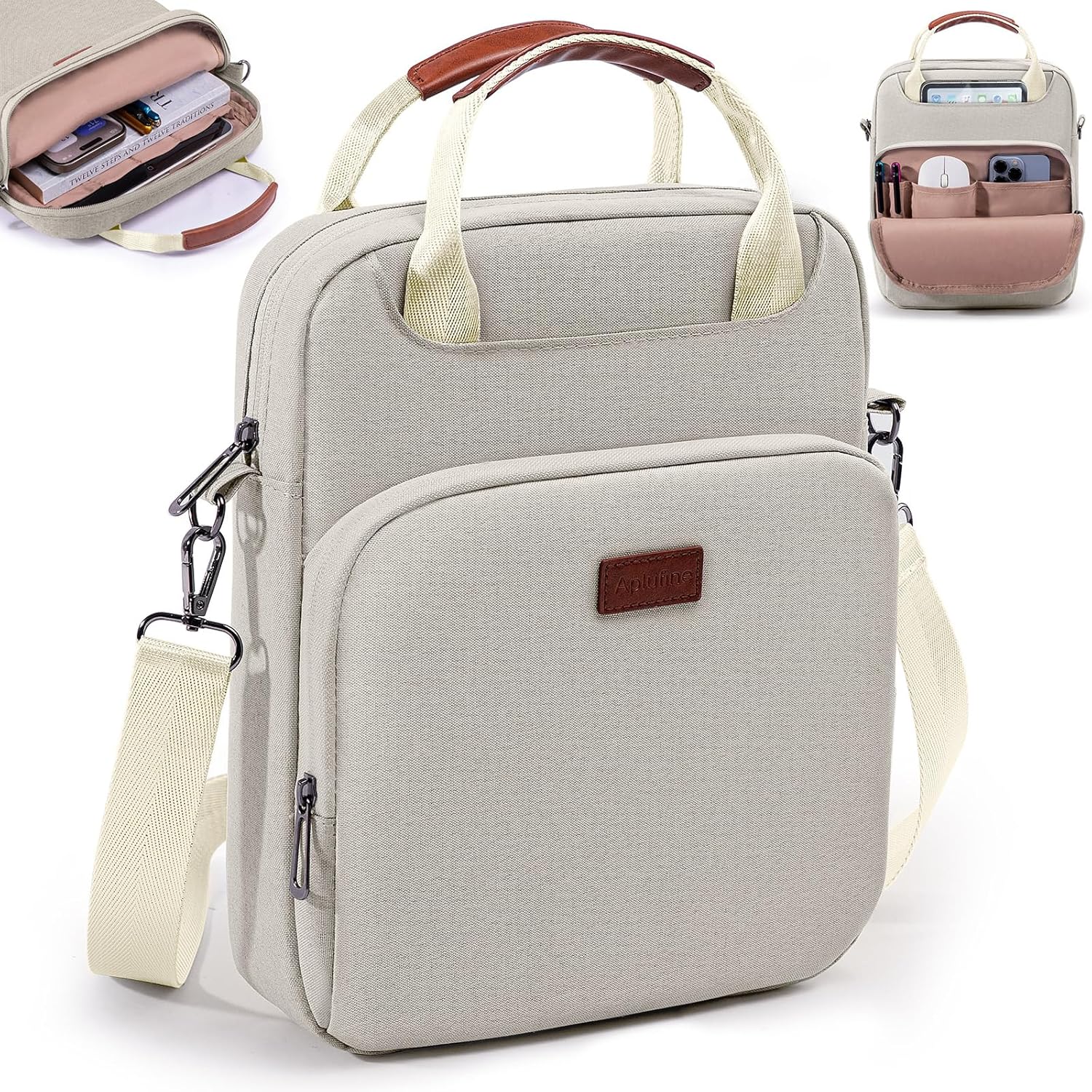 Book Carrying Bag with Shoulder Strap – Sturdy Zippered Book Sleeve & Protector Case – Book Lover’s Sling Bag for Paperbacks