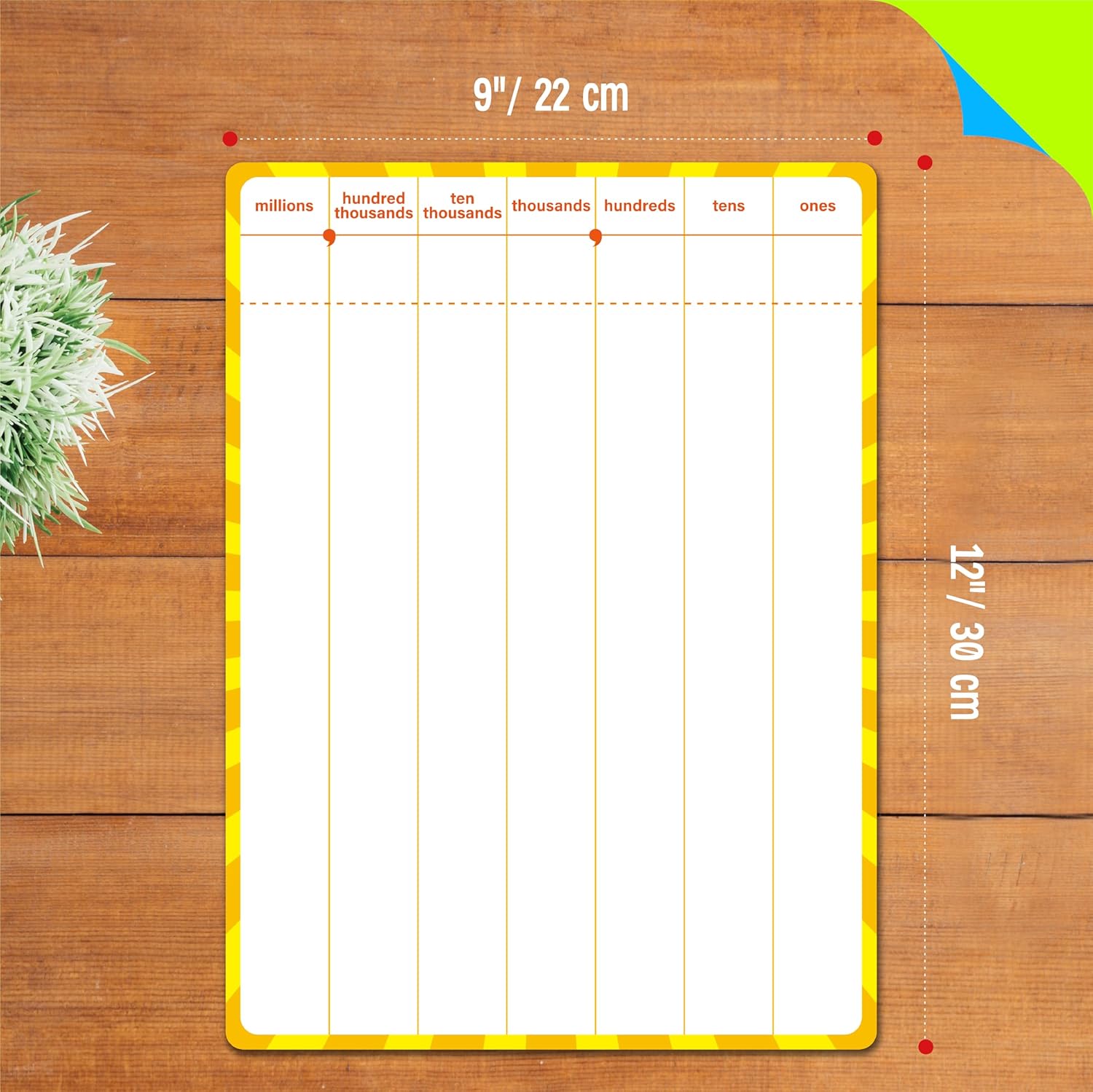 SpriteGru 8-Pack Division Whiteboards – Double-Sided Dry Erase Math Learning Boards for Kids, Students, Classroom & Home, 12” x 9”