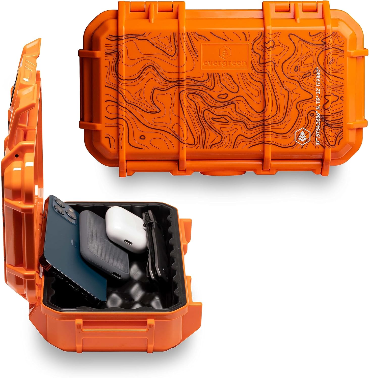 Evergreen 56 Waterproof Dry Box Protective Case – Mil-Spec Travel Safe, TOPO Orange