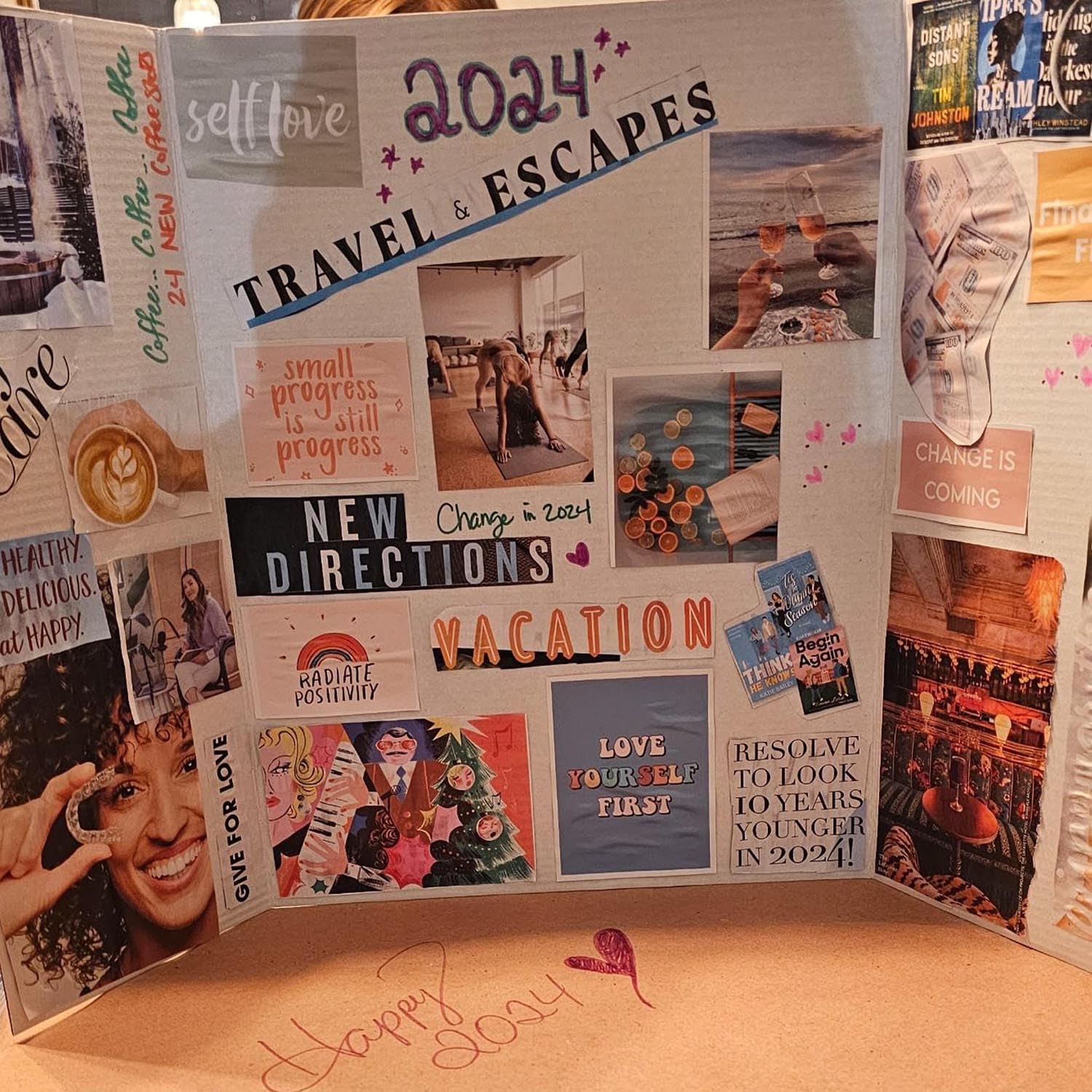 Medium Trifold Poster Board 24 x 16 inches – Corrugated Presentation Display with Double-Sided Tapes for School Projects & Science Fairs