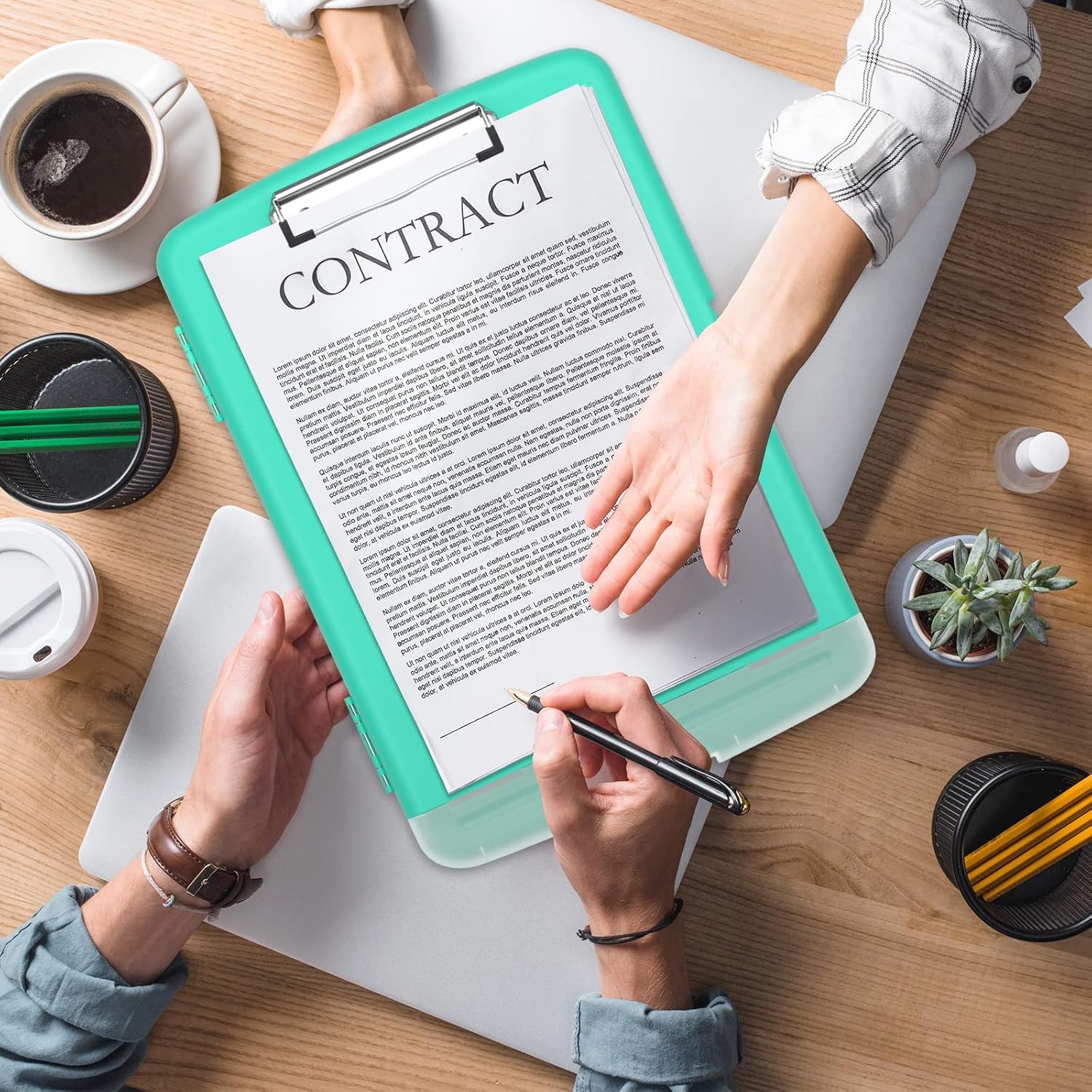 Plastic Clipboard with Storage – Side-Opening 8.5" x 11" Nursing Folio with Pen Holder