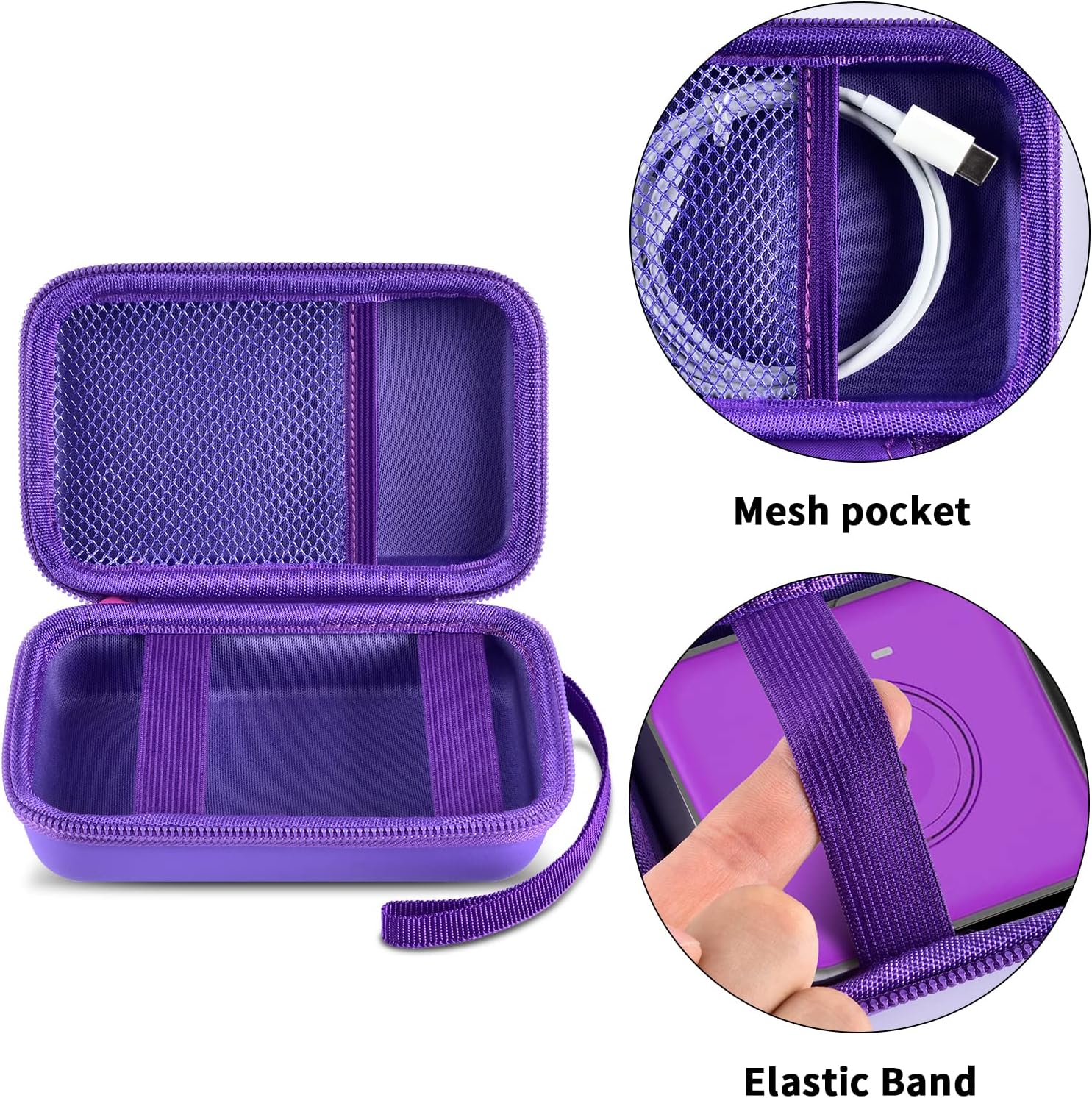 Travel Case for UCOMX/Nano/Iseyyox/LISEN/RTOPS 3-in-1 Wireless Charger – Foldable Magnetic Charging Station Storage Holder Bag – Purple (Box Only)