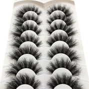 Pooplunch 7-Pair Pack Fluffy Cat-Eye False Eyelashes – 18MM 8D Wispy Mink-Like Lashes, Cruelty-Free, Volumizing Strips