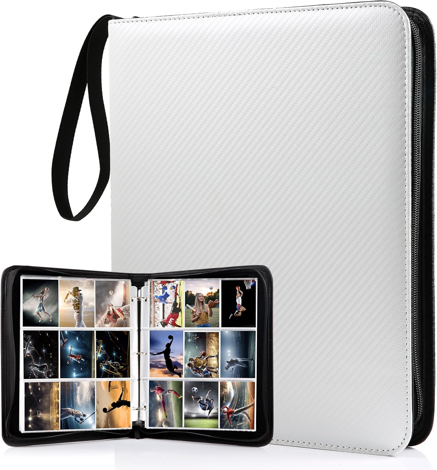 WOT I 900-Pocket Trading Card Binder – Zippered Card Holder Case with Double-Sided Sleeves