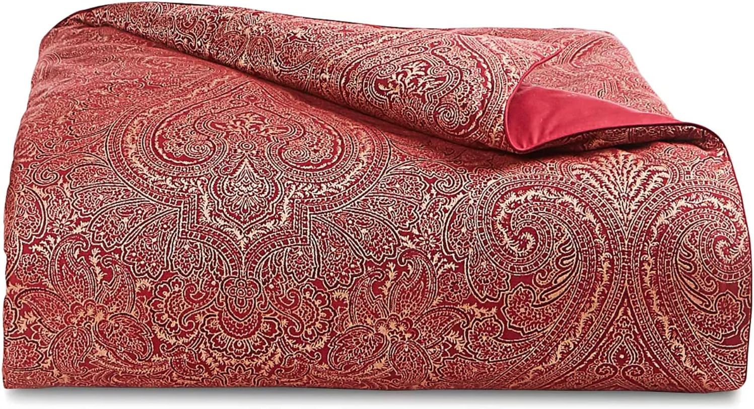 Hotel Collection Regal Paisley Duvet Cover, Burgundy - Size Queen