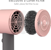 AINA Hair Dryer with Diffuser – Ionic Blow Dryer for Women with Cold Shot, Ceramic Coating & Turbo Heat, Fast Drying for Shine (Misty Blush)