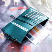 Leather Cover for A5 Notebooks – Fits Hobonichi Cousin, Stalogy & Midori MD Planners, Pebbled Deep Teal