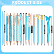 Estune 11-Piece Diamond Ballpoint Pens – Glitter Liquid Sand Crystal Pens for Women, Blue Ink, Metal Body (Blue)