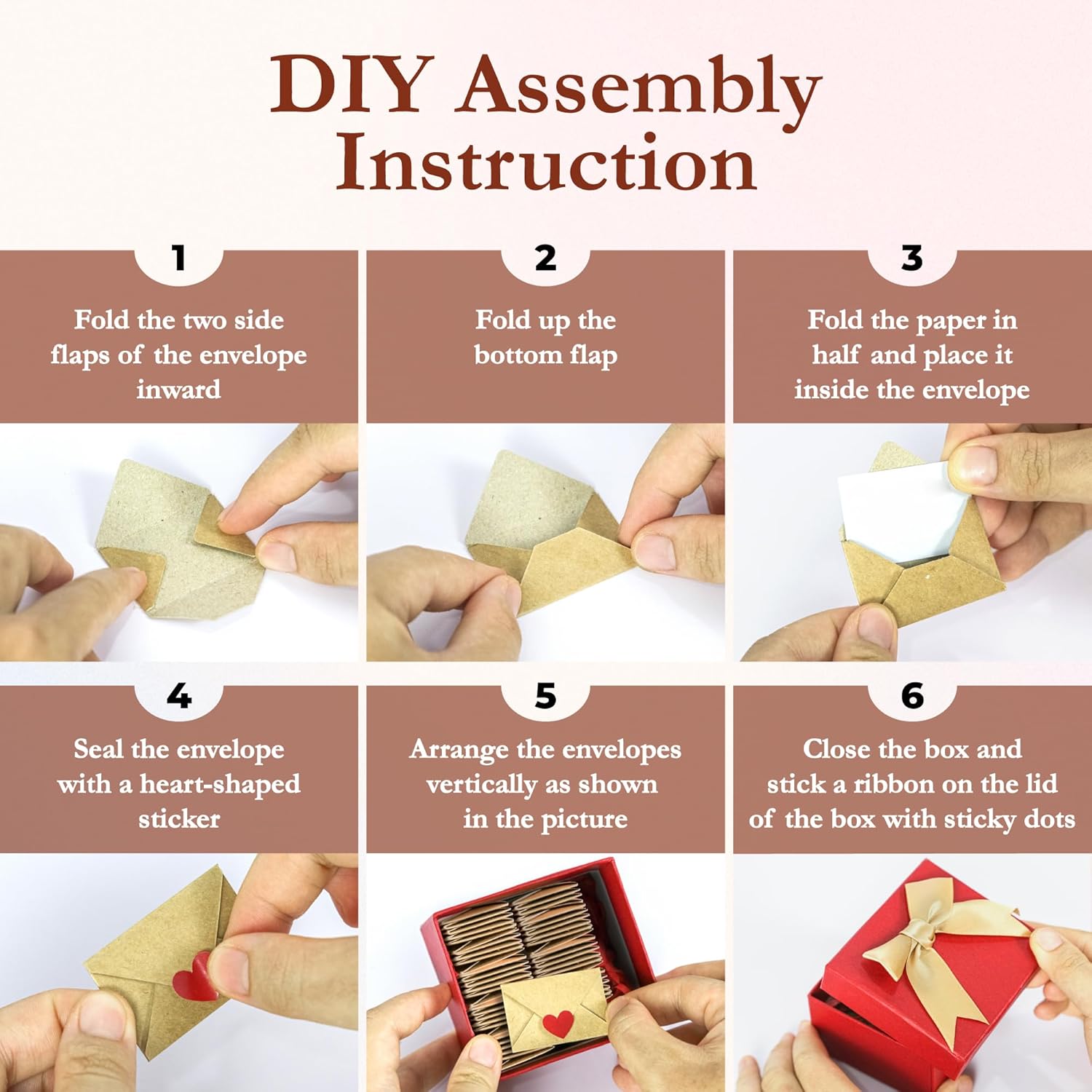 60 Love Notes for Him or Her – Mini Envelope Anniversary Cards & Lunch Notes – Long Distance Relationship Gift