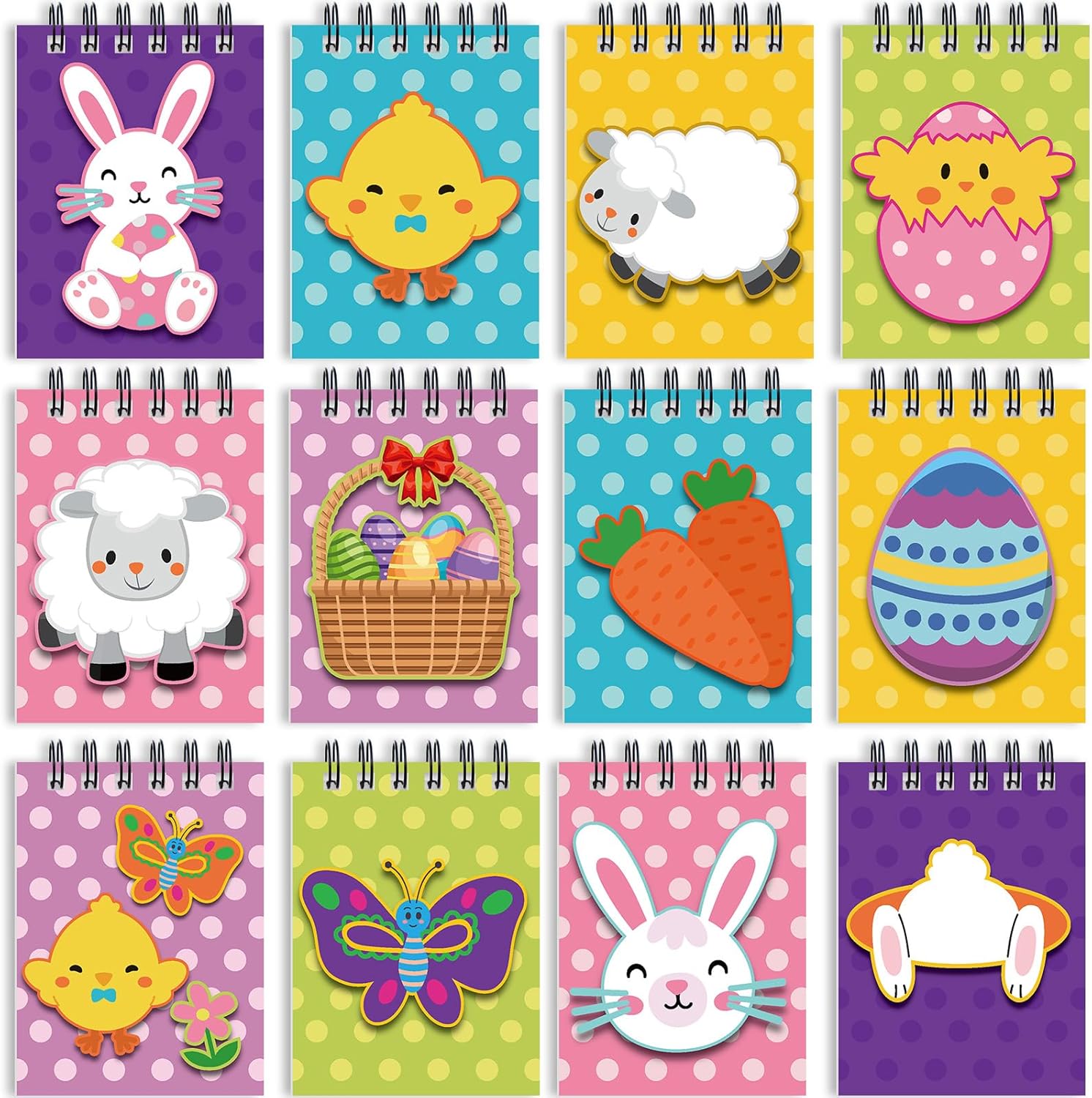 72-Pack Easter Bunny Mini Notebooks – Christian Themed Plain Memo Pads for School & Gifts