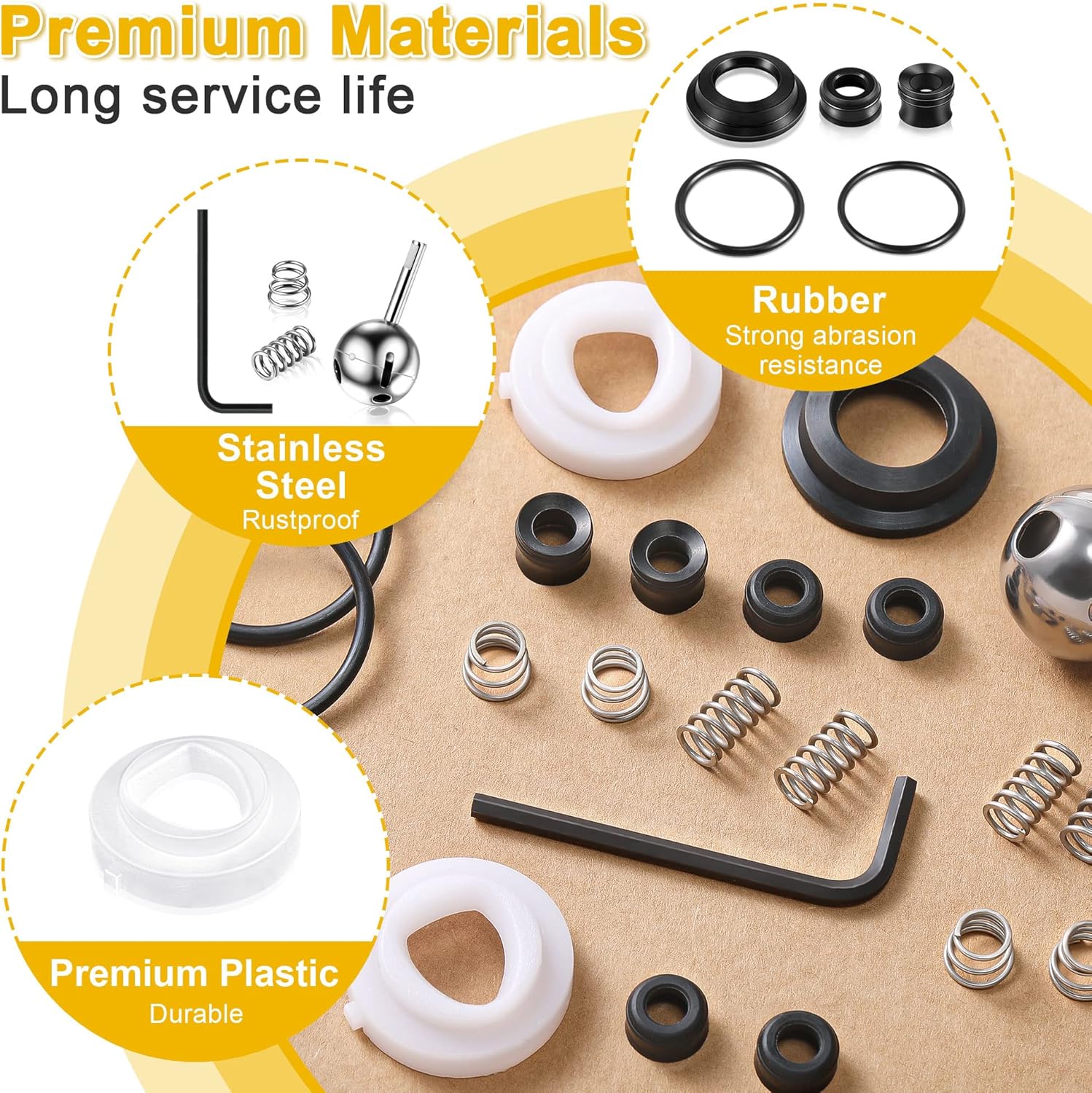 Kitchen Faucet Cartridge Repair Kit – 2-Pack (32-Piece) Compatible with Delta/Peerless 86970 Single Handle Ball Valves