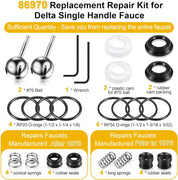 Kitchen Faucet Cartridge Repair Kit – 2-Pack (32-Piece) Compatible with Delta/Peerless 86970 Single Handle Ball Valves
