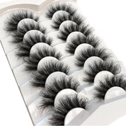 Pooplunch 7-Pair Pack Fluffy Cat-Eye False Eyelashes – 18MM 8D Wispy Mink-Like Lashes, Cruelty-Free, Volumizing Strips