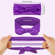 Giegxin 12-Pack Colorful Cloth Headbands for Girls – Removable Rabbit Ear Bow Hairbands, 12 Colors