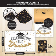 16-Pack Foiled, Glittery & Holographic Graduation Cards 2025 – 5x7in Cards with Envelopes & Stickers, 8 Elegant Designs