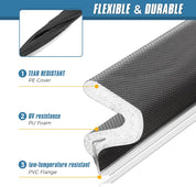Weather Stripping Door Seal Strip 26FT – V-Shape Soundproofing Door Sealer for Large Gaps, Black