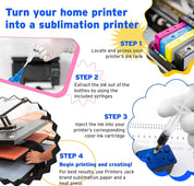 400ML Sublimation Ink Refill – For Epson C88, WF7710, ET Series Inkjet Printers – Heat Press Transfer Compatible, Multi-Color