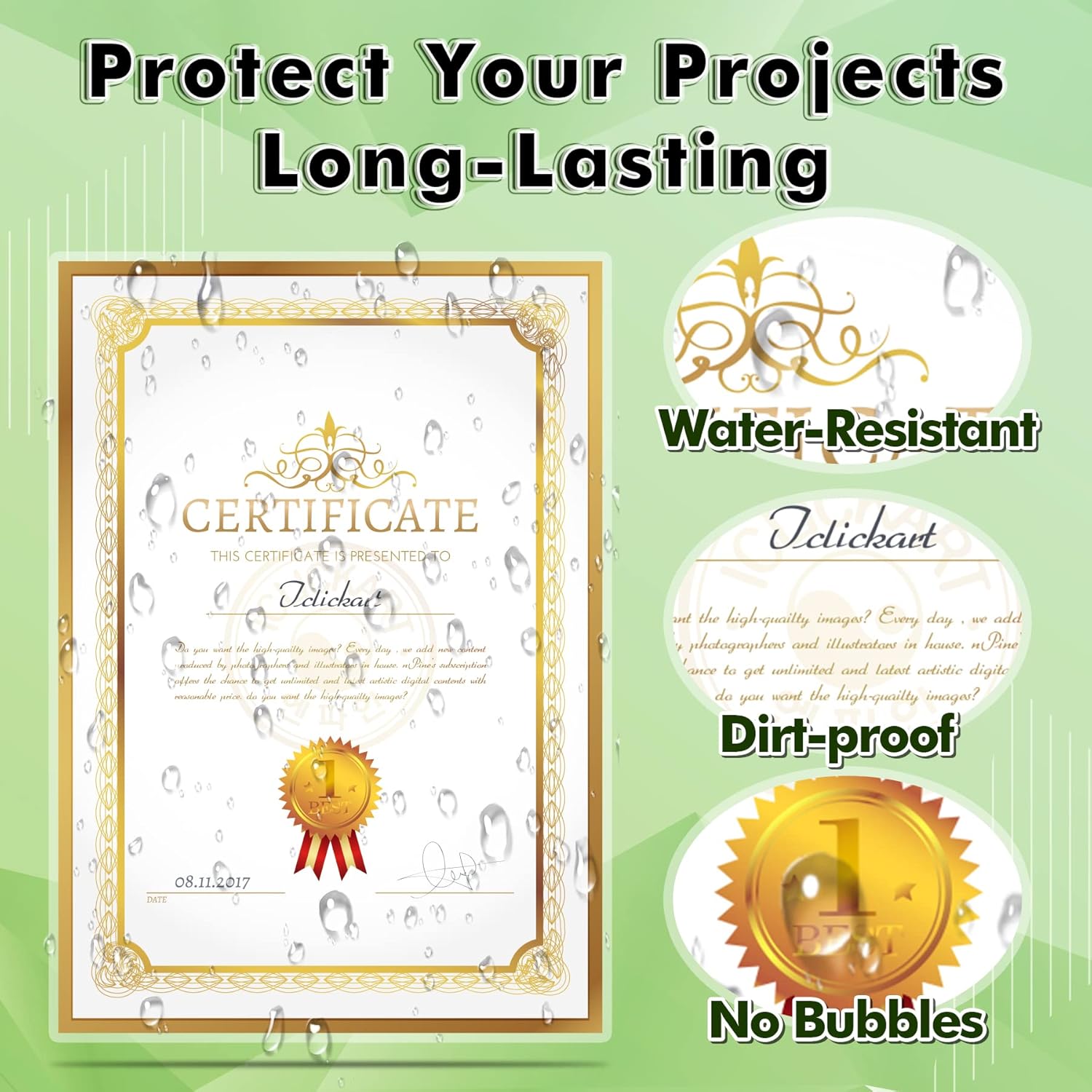 Koala Self Adhesive Laminating Sheets - 9 x 12 Inch Self Laminating Sheets, No Machine Needed Clear Self Sealing Laminate Sheets for Stickers, Photos - 5 Sheets