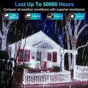WUXYIYANG 1500 LED Outdoor Christmas String Lights – 502ft Cool White Twinkling Lights with 8 Modes, Timer & Memory and Party Decor
