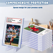 Homthy 50 PCS Acrylic Card Case Holders – Transparent Graded Card Slabs with Label Slot for Trading, Sports, and Game Cards