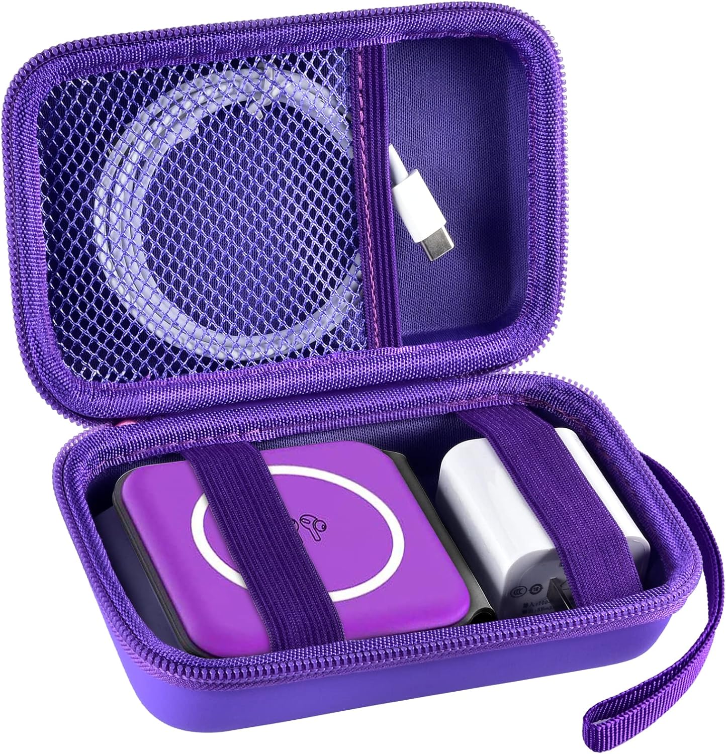 Travel Case for UCOMX/Nano/Iseyyox/LISEN/RTOPS 3-in-1 Wireless Charger – Foldable Magnetic Charging Station Storage Holder Bag – Purple (Box Only)