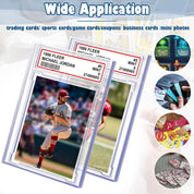 Homthy 50 PCS Acrylic Card Case Holders – Transparent Graded Card Slabs with Label Slot for Trading, Sports, and Game Cards