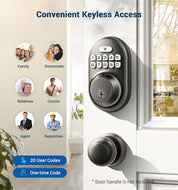 Veise Keyless Entry Door Lock – Electronic Keypad Deadbolt with Auto Lock, Anti-Peeking Password, Backlit Keypad & Spare Keys, Matte Black