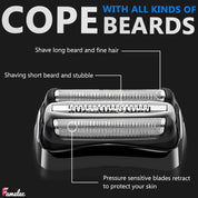 Head Shaver Replacement for Braun Series 3 – 32B Foil & Cutter, Waterproof, Compatible with Wet & Dry Electric Razors