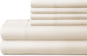 Ienjoy Home Solids in Style 6-Piece Sheet Set – King Size – Ivory – Microfiber Bedding with Zipper Bag