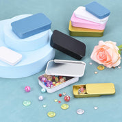 uxcell 4 Pcs Metal Tin Box Container – 2.4x1.3x0.4 Inch Slide Top Mini Storage Boxes for Candy, Cosmetics, Crafts (Pink)