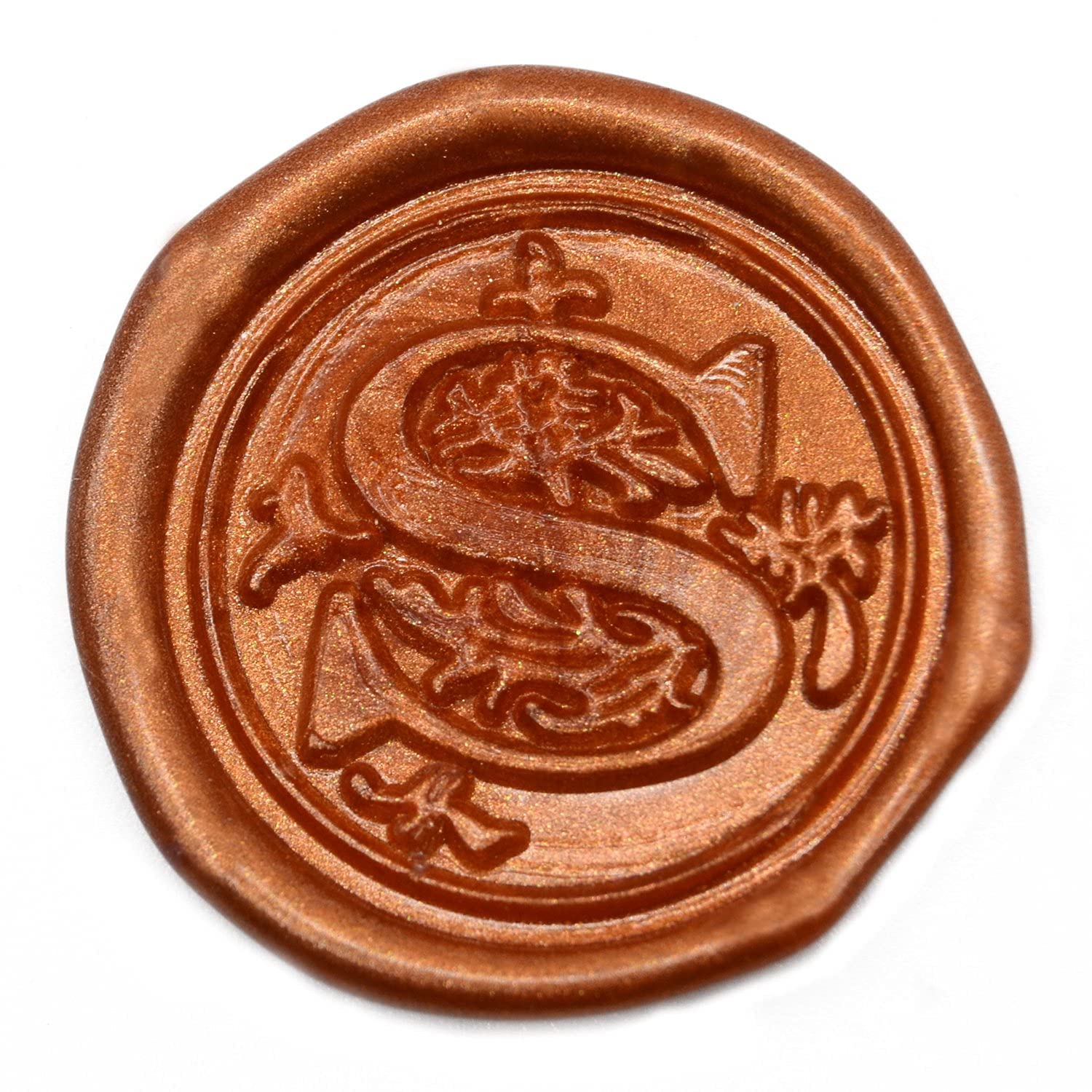 Medieval Initial Alphabet Sealing Wax Stamp – Brass Head with Wooden Handle – Letter S