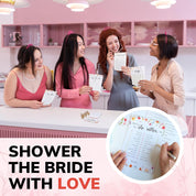 Wildflower Bridal Shower Games – Set for 30 Guests – 4 Funny Floral Wedding Shower Games – Love In Bloom Bridal Party Bingo and Activities Set