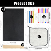 1 Pack Chalkboard 5.1x7.9 Inch Small Chalkboard Sign with Wood Base – Double-Sided Message Board Menu Chalkboard Stand