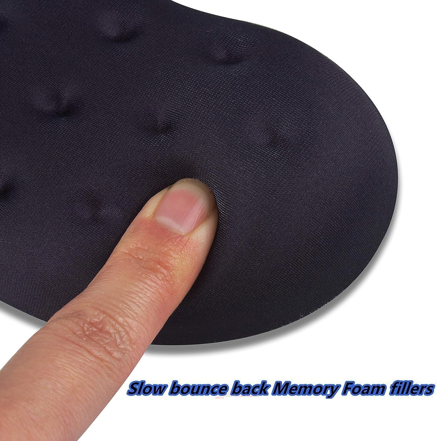 BRILA Ergonomic Memory Foam Mouse Wrist Rest – Massage Holes Design for Pain Relief, Black (New)