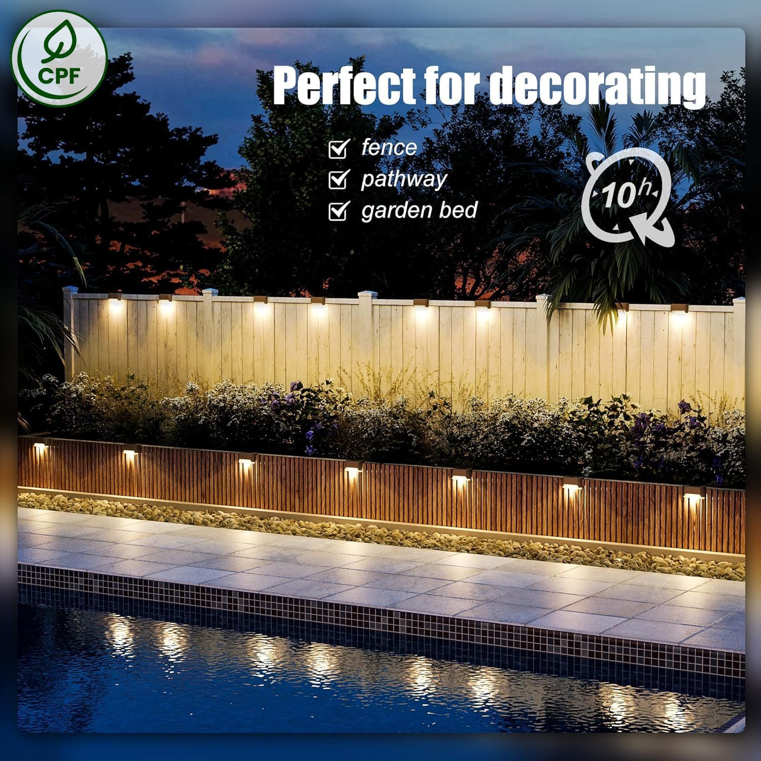 SOLPEX Solar Deck Lights Outdoor – 16 Pack Warm White LED Step Lights, Waterproof Solar Powered for Stairs, Fence, Yard, Patio, and Pathway