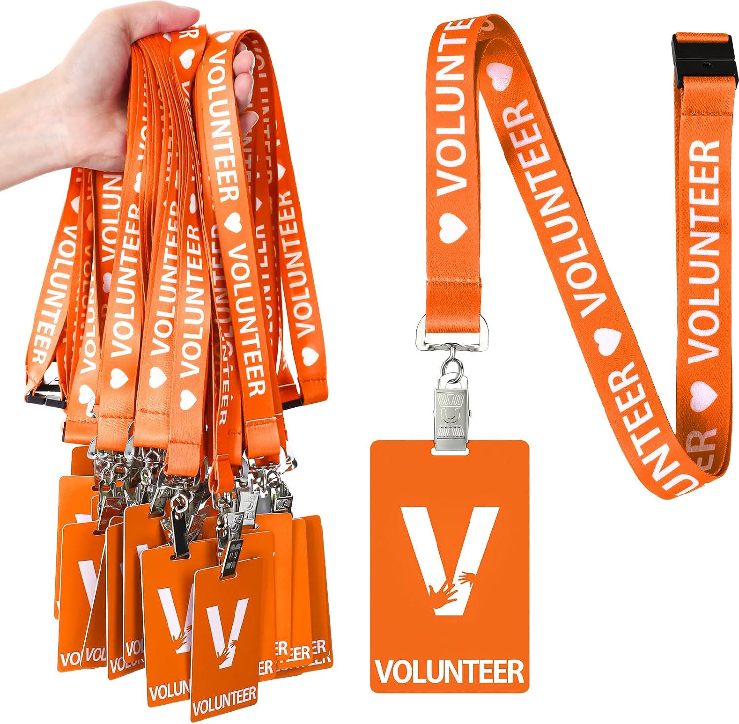Colarr 24-Pack Volunteer Lanyards with PVC ID Badge Holders – Bulk Breakaway Neck Straps for Events, Church, School, Fundraisers