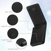 Outus 2-Piece PU Leather Business Card Holder Case – Magnetic Closure Pocket Wallet for Men and Women (Black)