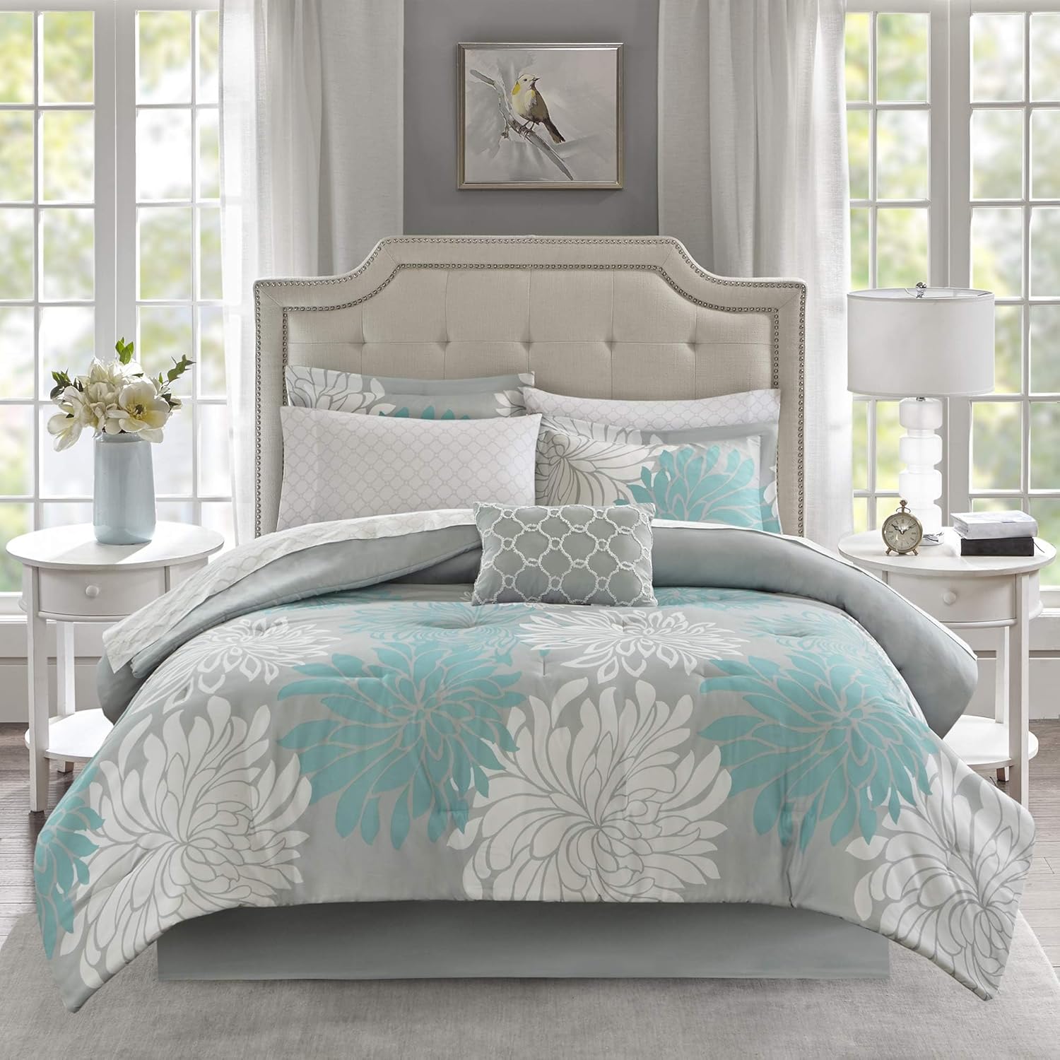 Madison Park Essentials Maible 9-Piece Bed in A Bag Comforter Set – Queen (90" x 90")