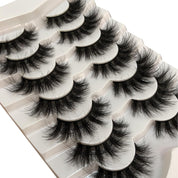 Pooplunch 7-Pair Pack Fluffy Cat-Eye False Eyelashes – 18MM 8D Wispy Mink-Like Lashes, Cruelty-Free, Volumizing Strips