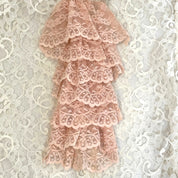 Lord & Taylor Vintage 1980s Cascade Collar Lace Blouse Pearl Buttons Women Small