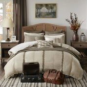 Madison Park Signature Chateau Queen Comforter Set in Linen - Olliix