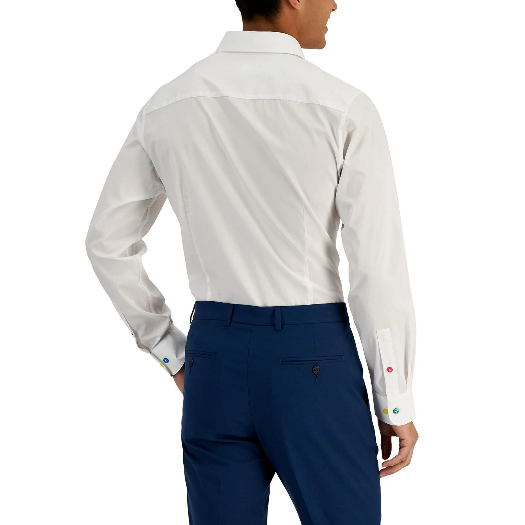 Men's Organic Cotton Slim Fit Button-Down Shirt – White, Size Large