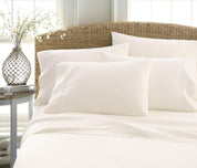 Ienjoy Home Solids in Style 6-Piece Sheet Set – King Size – Ivory – Microfiber Bedding with Zipper Bag
