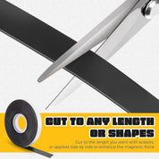 Magnetic Tape with Adhesive Backing – 3" Wide x 10 ft Roll, 60 Mil Thick Magnet Strip for DIY Crafts, Fridge Magnets, Flexible Sheets