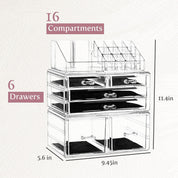 Masirs Clear Cosmetic Storage Organizer – Stackable & Durable Acrylic Makeup Organizer – Stylish, Versatile Design to Simplify Your Life
