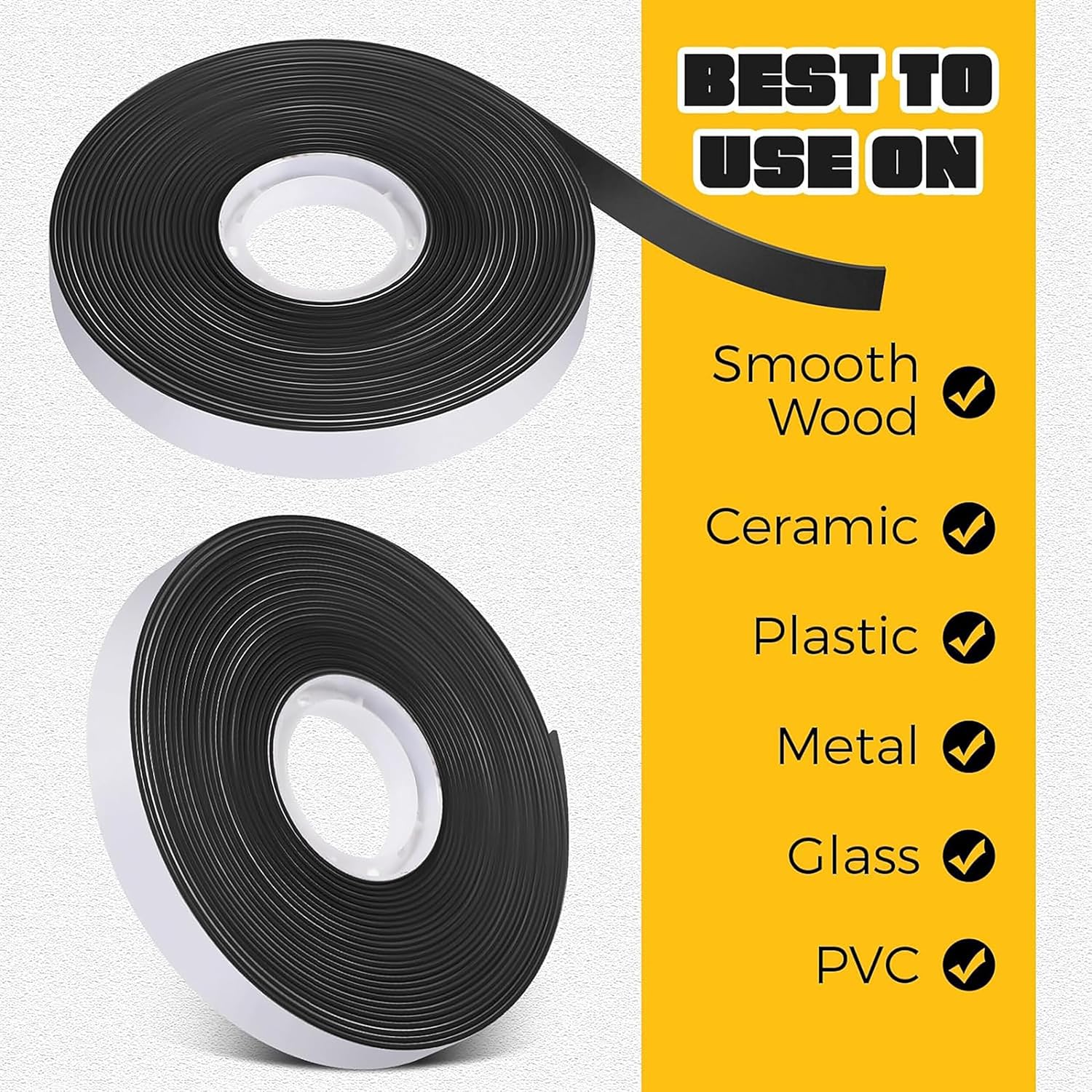 Magnetic Tape with Adhesive Backing – 3" Wide x 10 ft Roll, 60 Mil Thick Magnet Strip for DIY Crafts, Fridge Magnets, Flexible Sheets